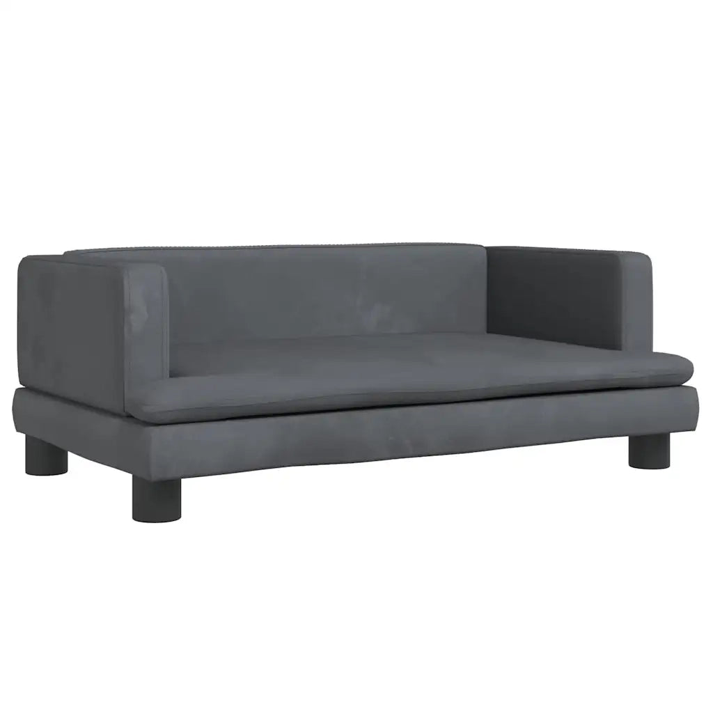 Divano per Bambini-Sofa-Divanetto Grigio Scuro 80x45x30 cm in Velluto