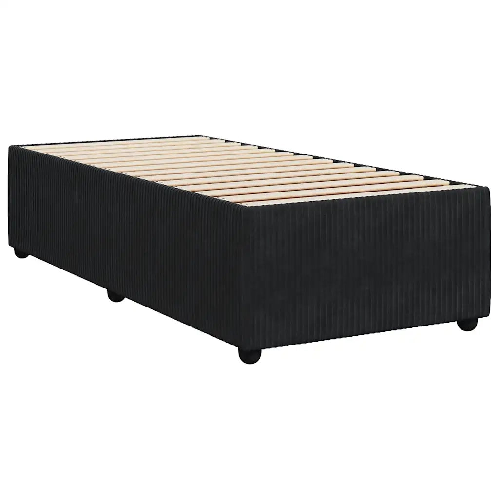 Giroletto a Molle con Materasso Nero 90x190 cm in Velluto 3292216