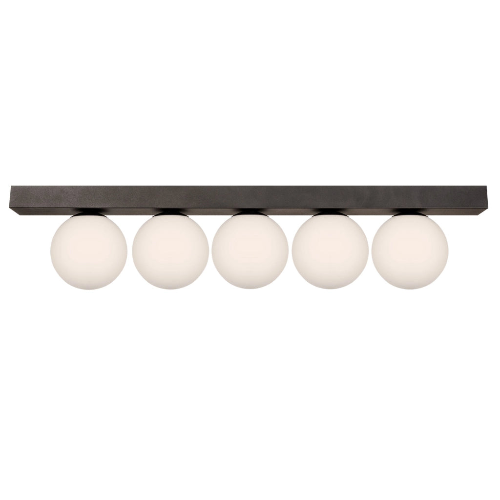 Plafoniera Zuma Line Sphere nera 76 cm 5 sfere opali G9