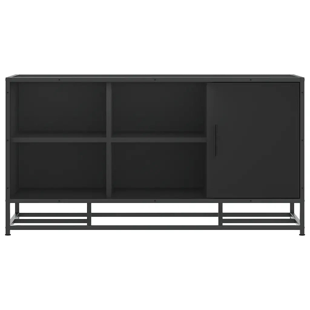 Scarpiera Nera 100x40x53,5 cm in Truciolato e Metallo 849214