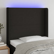 Testiera a LED Nera 83x16x118/128 cm in Tessuto 3123744