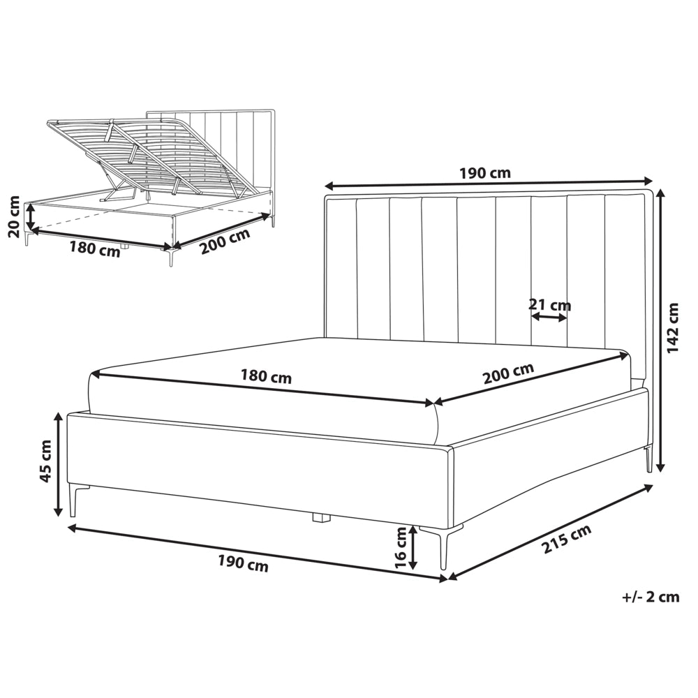 Letto in velluto verde scuro 180 x 200 cm con testiera imbottita ottomana con gambe in metallo Nero