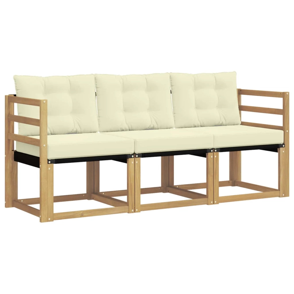 Set di divani da esterno 3 pz Bianco e Crema 3389152