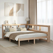 Letto Libreria senza Materasso-Struttura Letto contenitore 160x200 cm in Legno di Pino 412737