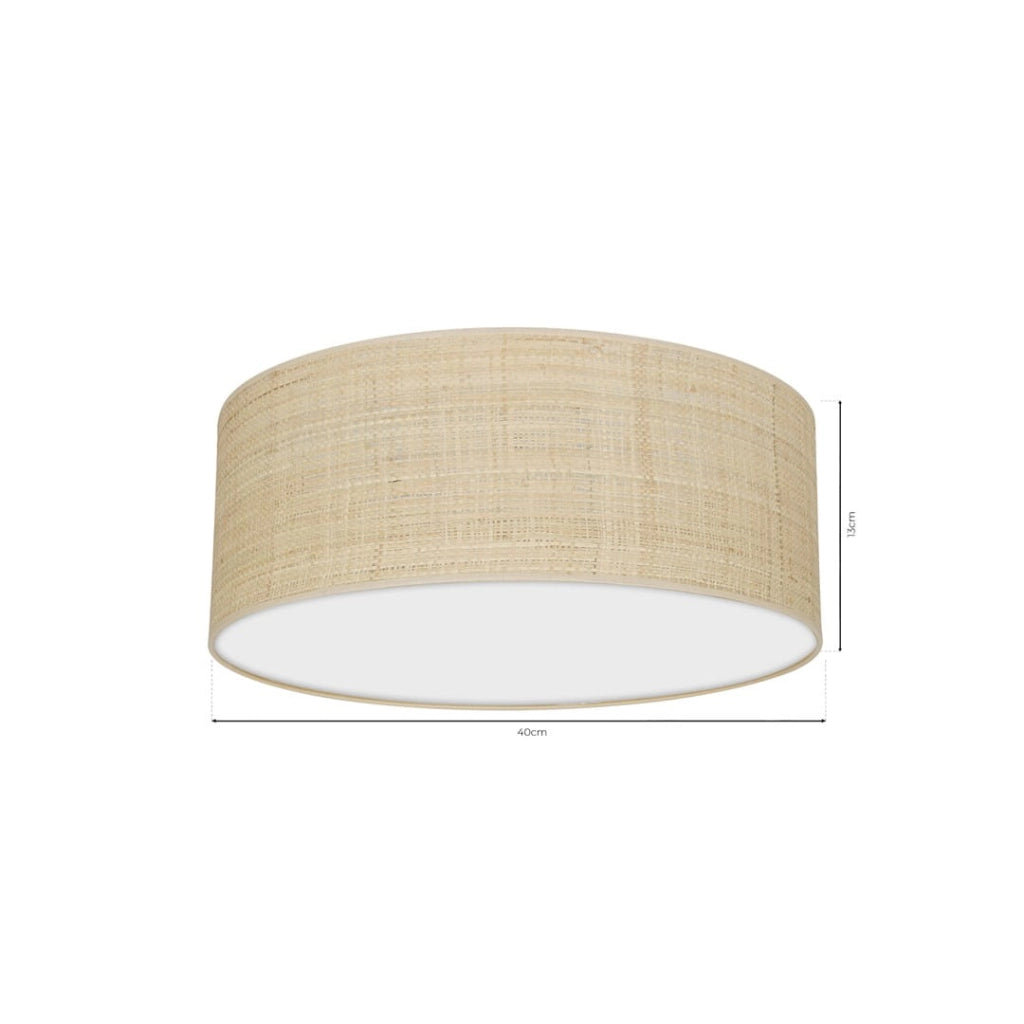 Plafoniera tonda Milagro Marshall rattan 40cm 2xE27