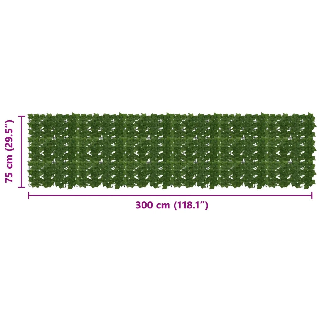 Schermo per balcone con foglie Verde 300 x 75 cm 42040653