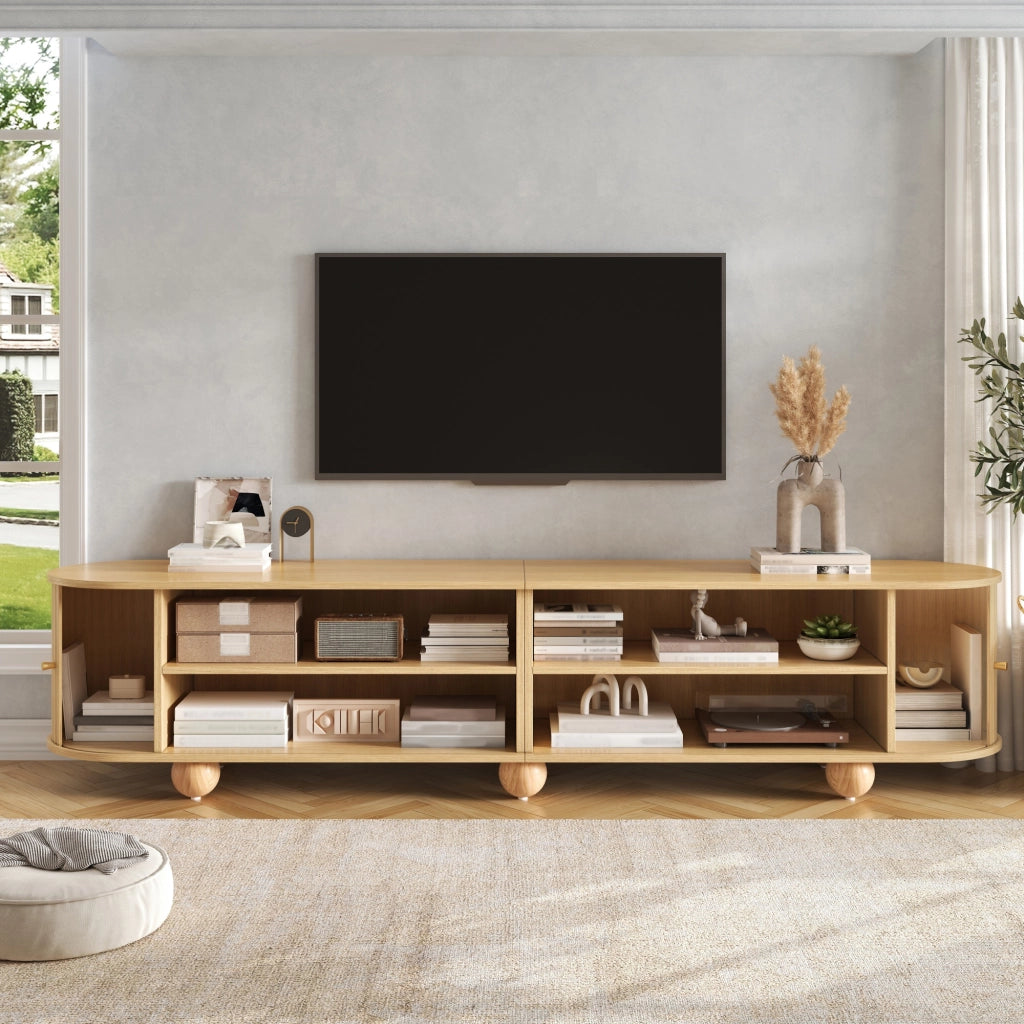 Lowboard per TV Natural in MDF; lunghezza 180 cm