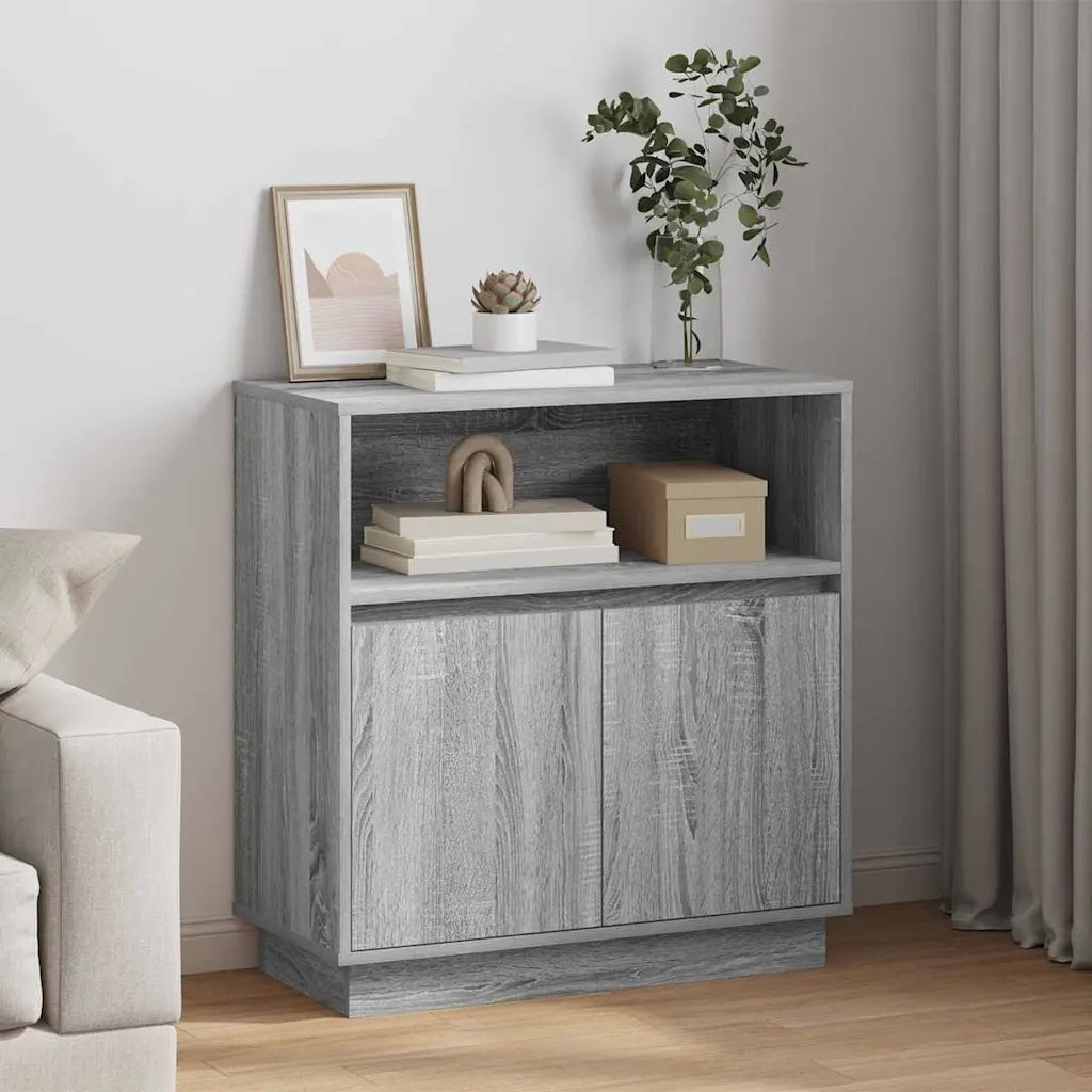 Madia LED Grigio Sonoma 71 x 34,5 x 75 cm Legno multistrato 869655