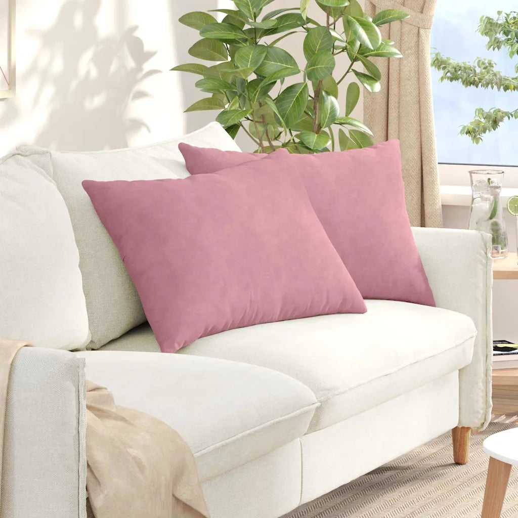 Cuscini da Divano 2 pcs Rosa 70 x 50 cm Tessuto in Cords 42013760