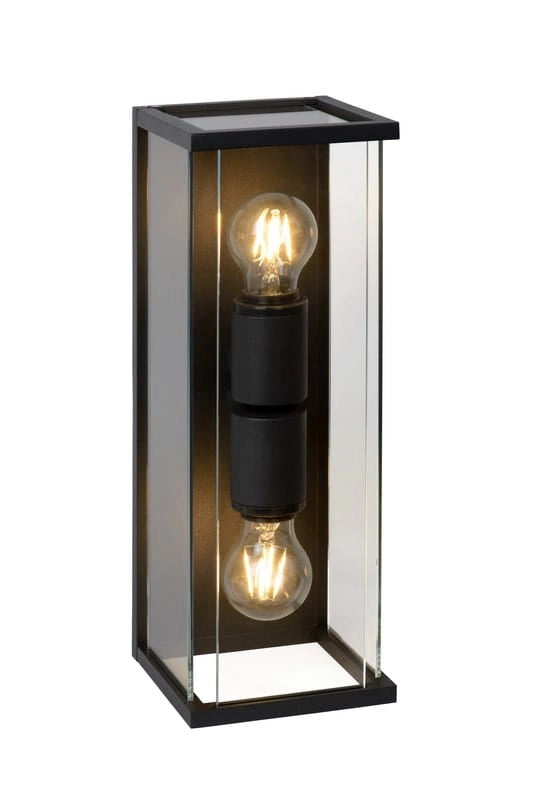 Applique esterna Lucide Claire-LED E27 IP54 nera 2 luci