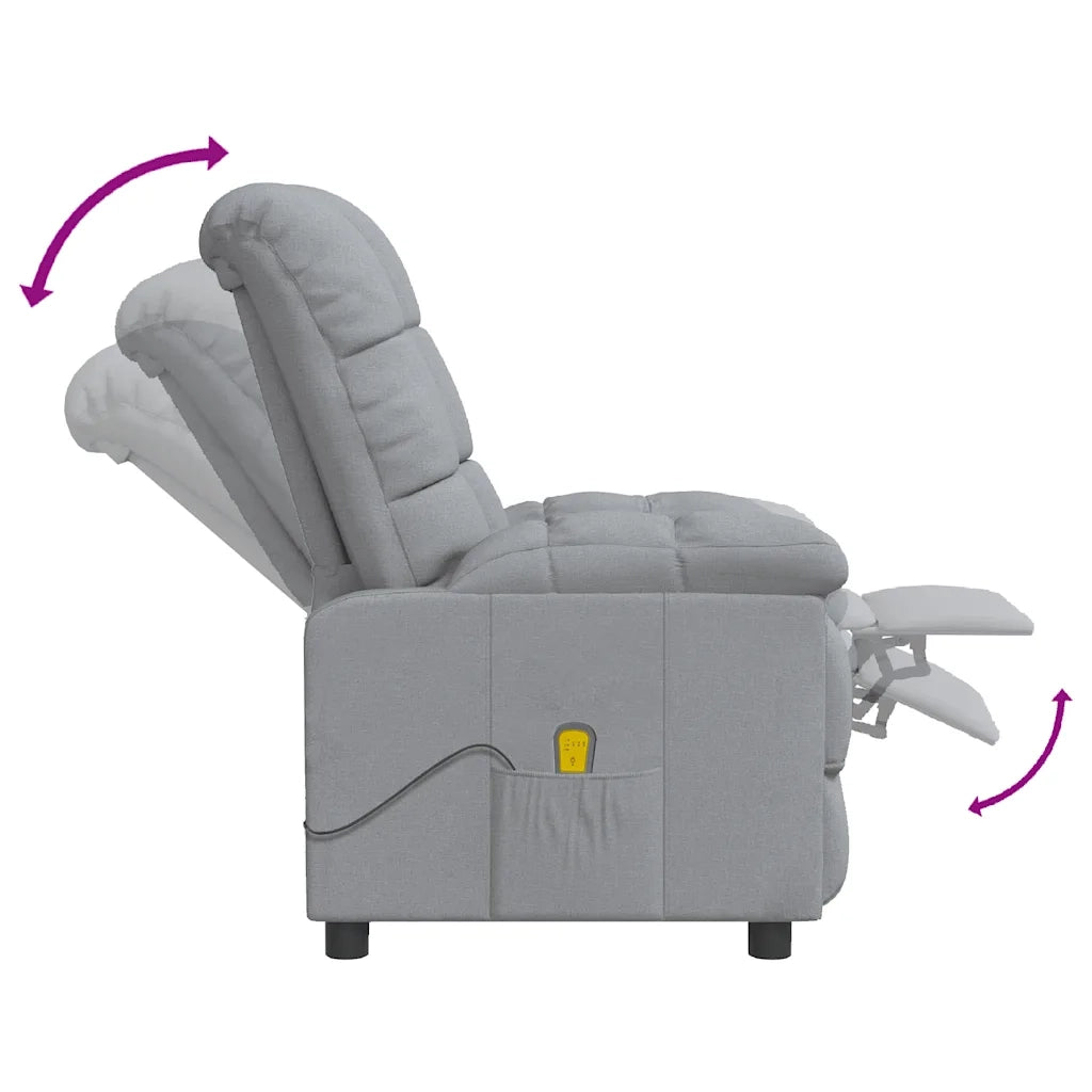 Poltrona Massaggiante in Tessuto Grigio Chiaro