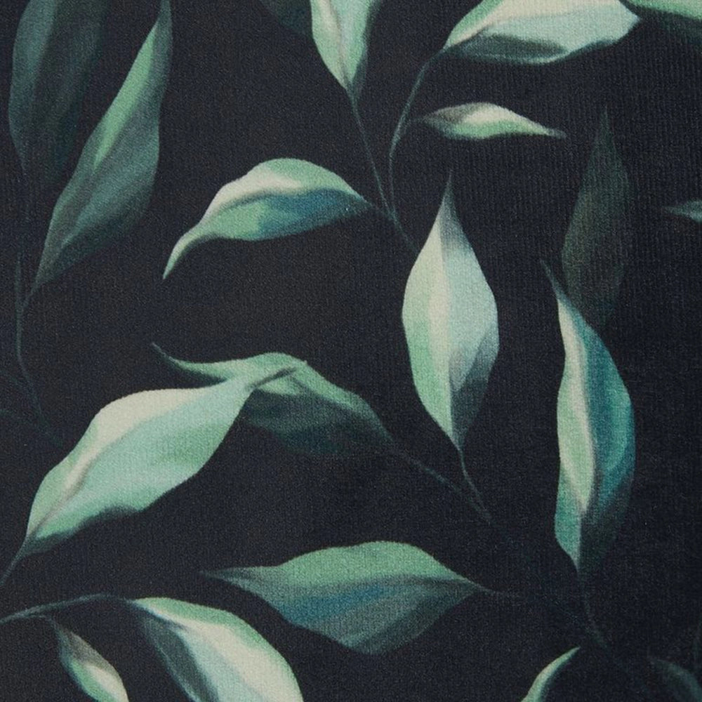 Set di 2 cuscini decorativi nero e Verde 45 x 45 cm motivo Foglia Cuscini decorativi federe rimovibili Chiusura con Cerniera Stile moderno