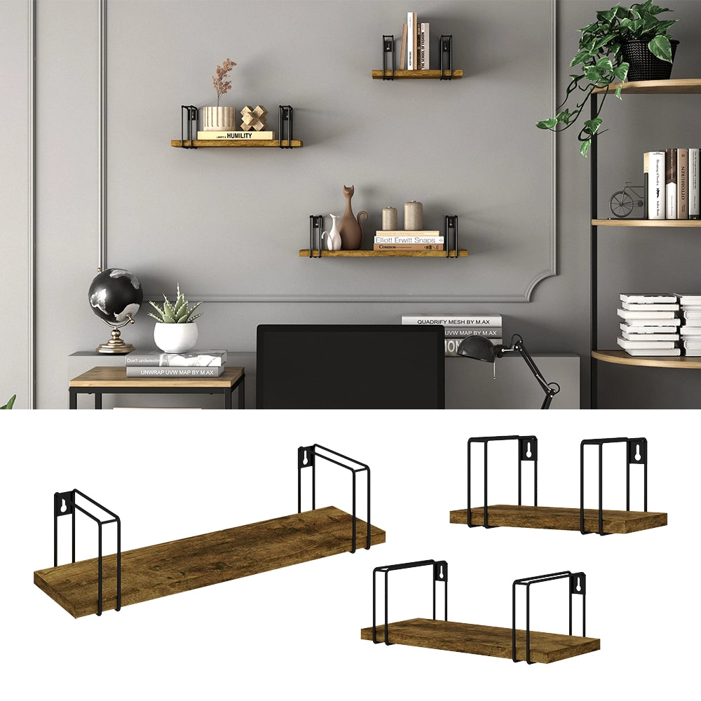 Vicco Scaffale a muro Legno antico 3 parti