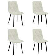 Set di 4 Sedie Libra Beige con Gambe in Metallo Nero