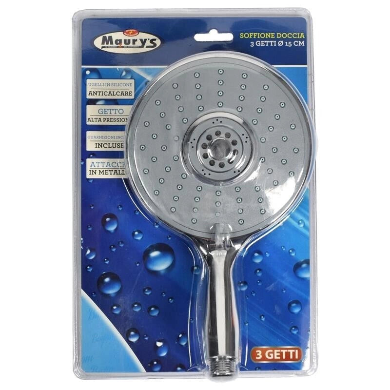 MAURY'S SOFFIONE DOCCIA 3 GETTI DIAMETRO 15CM 3 FUNZIONI