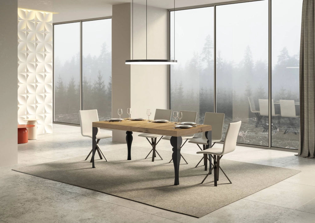 Tavolo allungabile 160/244x80 cm Paxon quercia natura gambe antracite
