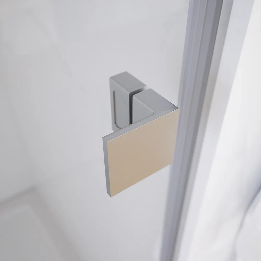 Porta doccia 100cm apertura a battente lato sinistro con cerniere, profili cromati e vetro da 8mm trasparente h195 | Fiji