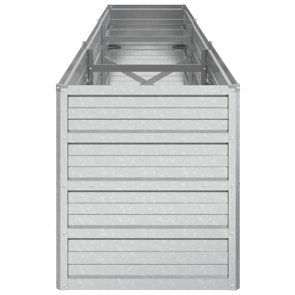 Letto Rialzato Giardino-Fioriera da Giardino 240x40x45 cm in Acciaio Zincato Argento