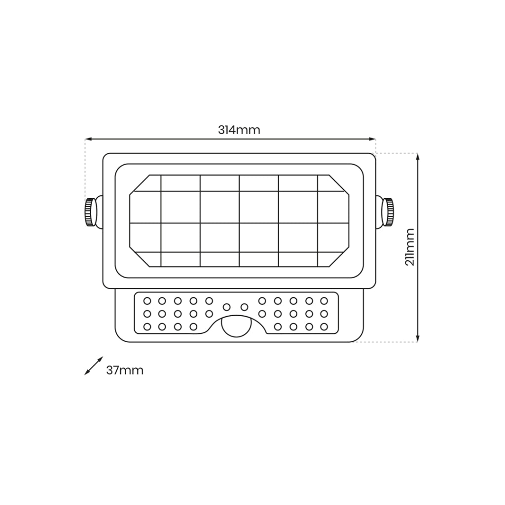 Faro LED solare 10W 1150lm 4000K IP65 con sensore Eko-Light