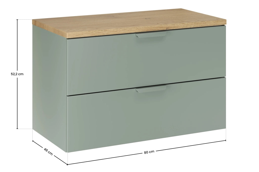 Set mobili bagno 80 cm con piano Aster Green 80 cm