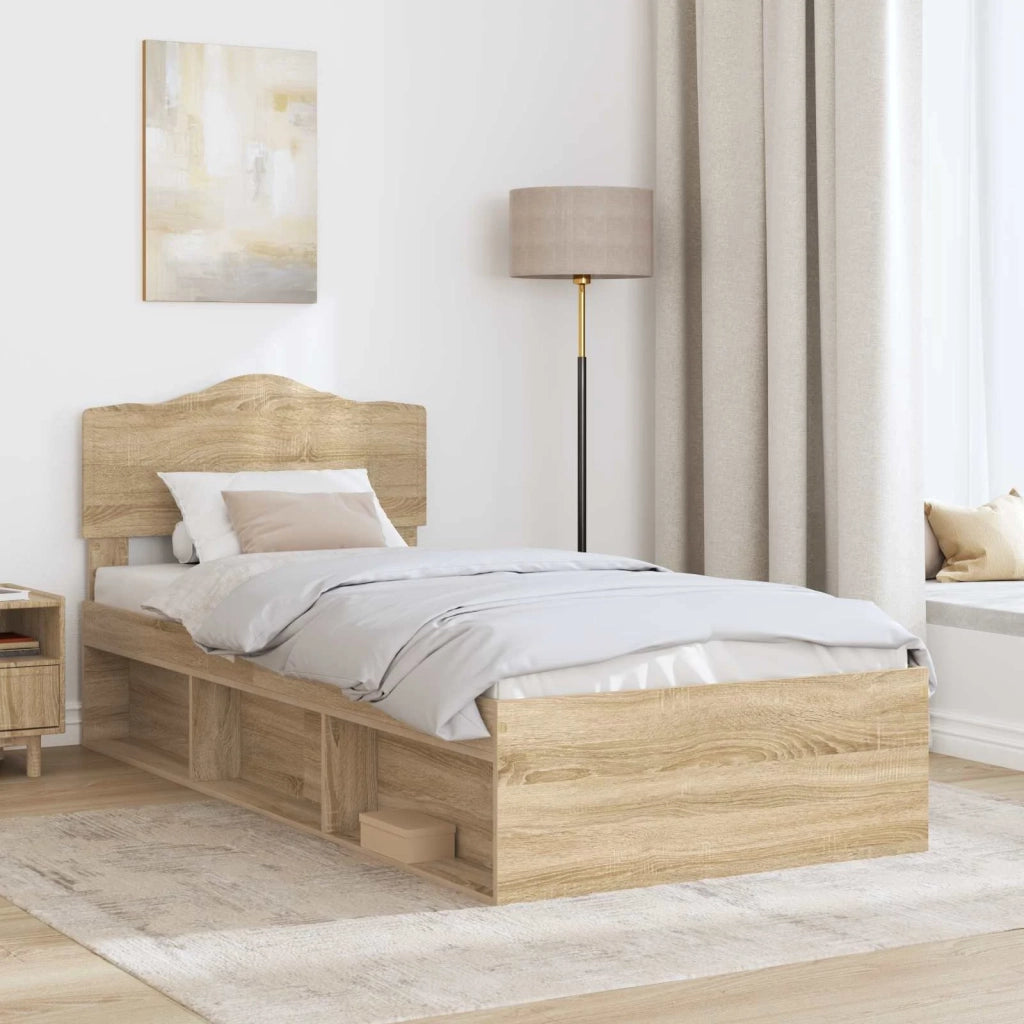 Struttura del letto-Giroletto Rovere Sonoma 90 x 200 cm Pino massello 154804