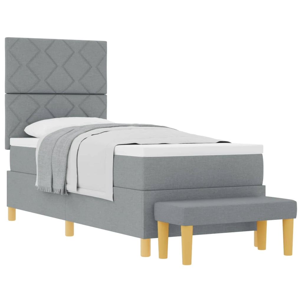Letto a molle con testiera Grigio chiaro 200 x 80 cm Tessuto 3344331