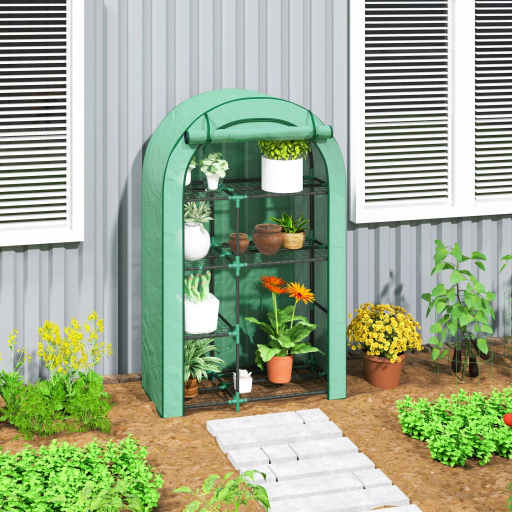 Serra Mini 4 Ripiani Portatile ¨C Minimal ¨C Verde 100x45x160 cm