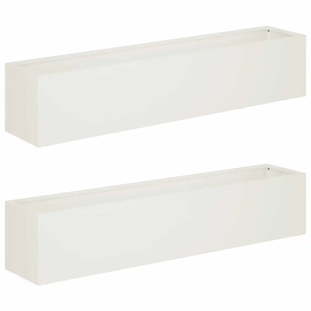 Vaso da giardino 2 pz Bianco 80 x 20 x 20 cm 8005165