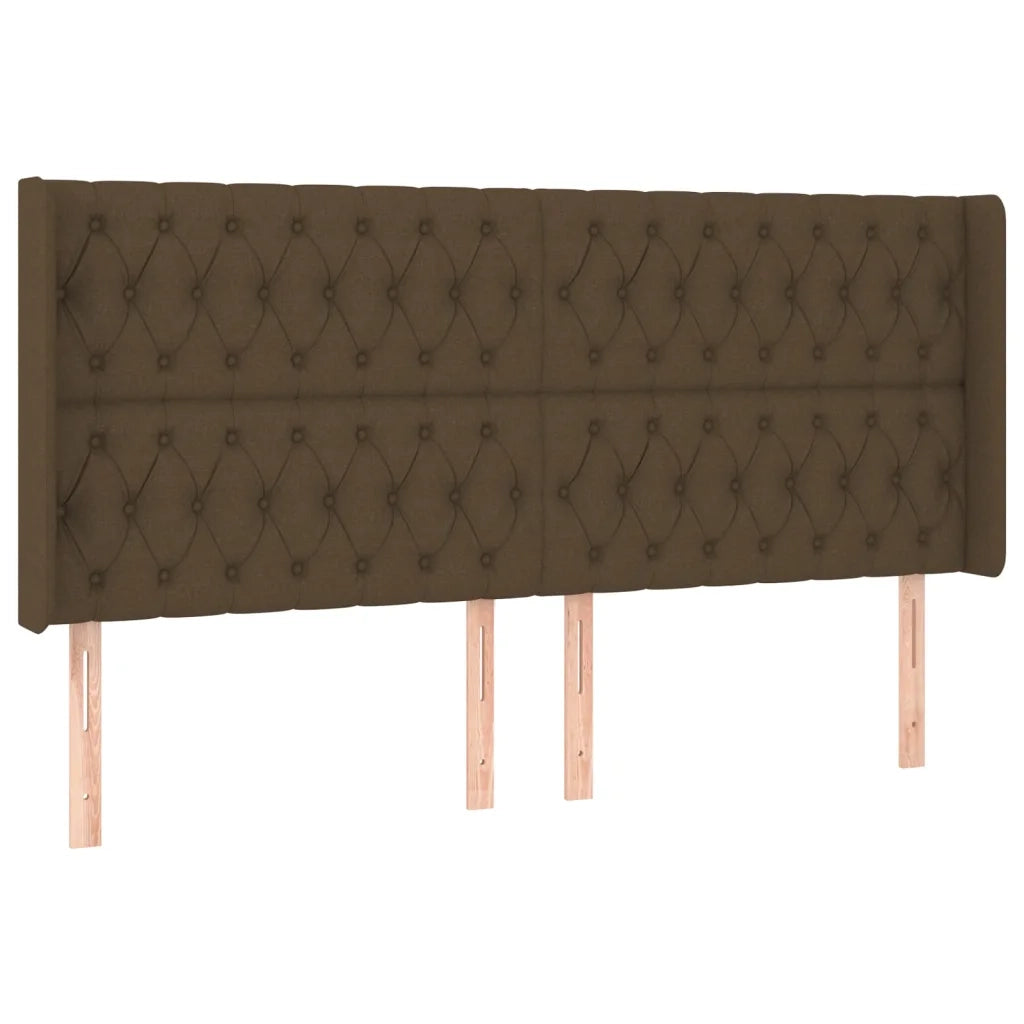 Letto a Molle Materasso e LED MarroneScuro 200x200cm in Tessuto