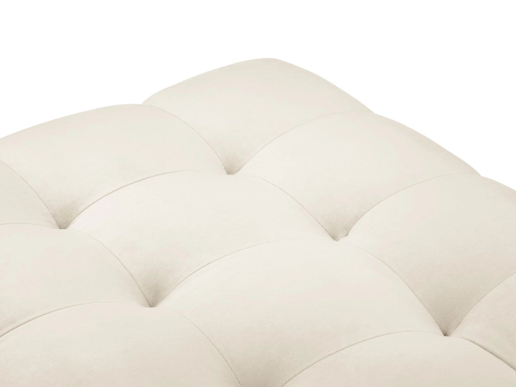 Cosmopolitan Design - Pouf "Bali" in velluto beige chiaro 