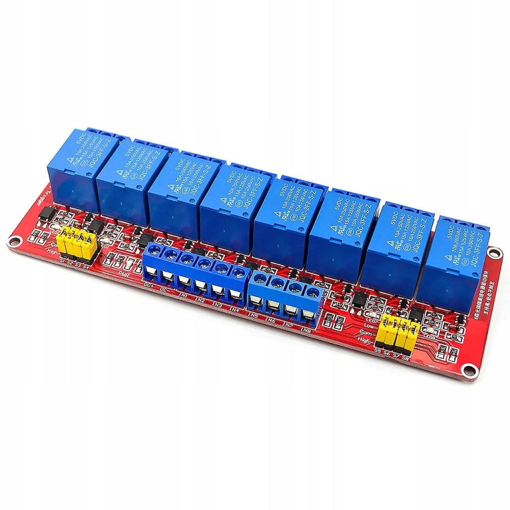 Modulo Relè 8 Canali 5V H/L 10A per Arduino – Alta Qualità