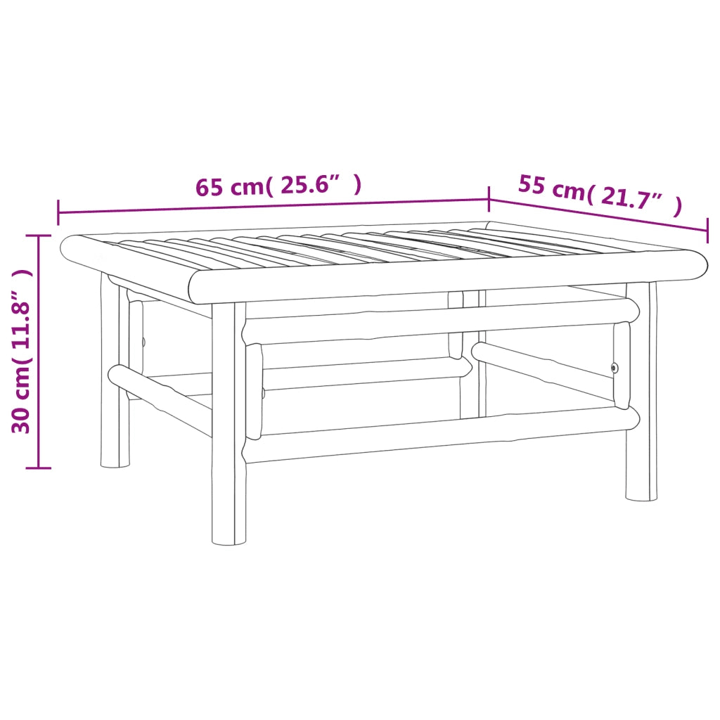Set Salotto da Giardino 7pz con Cuscini Tortora Bambù 3155134