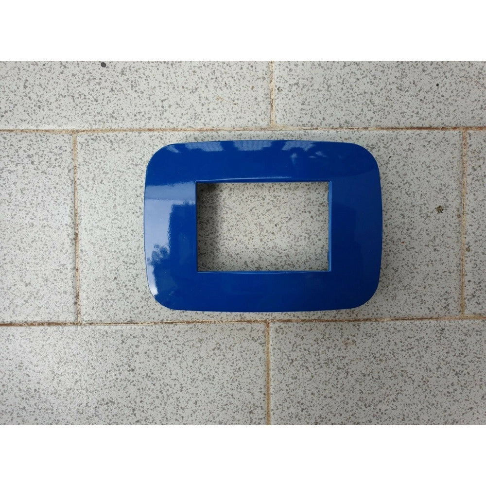 Trade Shop - Placca Placchetta Placchette Compatibili Per Serie Axolute Bticino Colorate Fori - Blu -3 Fori     -
