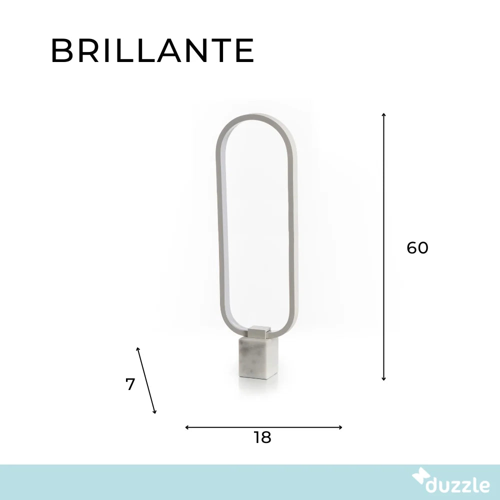 Lampada da tavolo LED Brillante con base in marmo bianco | Duzzle