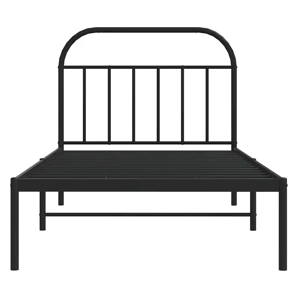 Giroletto con Testiera Metallo Nero 100x200 cm 353630