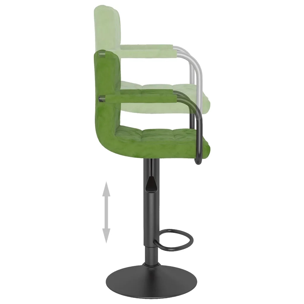 Sgabelli da Bar 2 pz Verde Chiaro in Velluto 334661