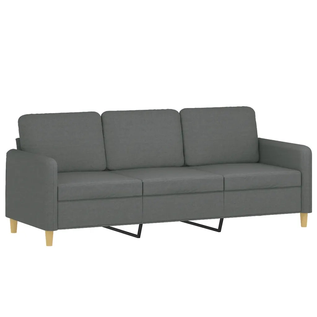 Set di Divani 3 pz con Cuscini Grigio Scuro in Tessuto 3202055