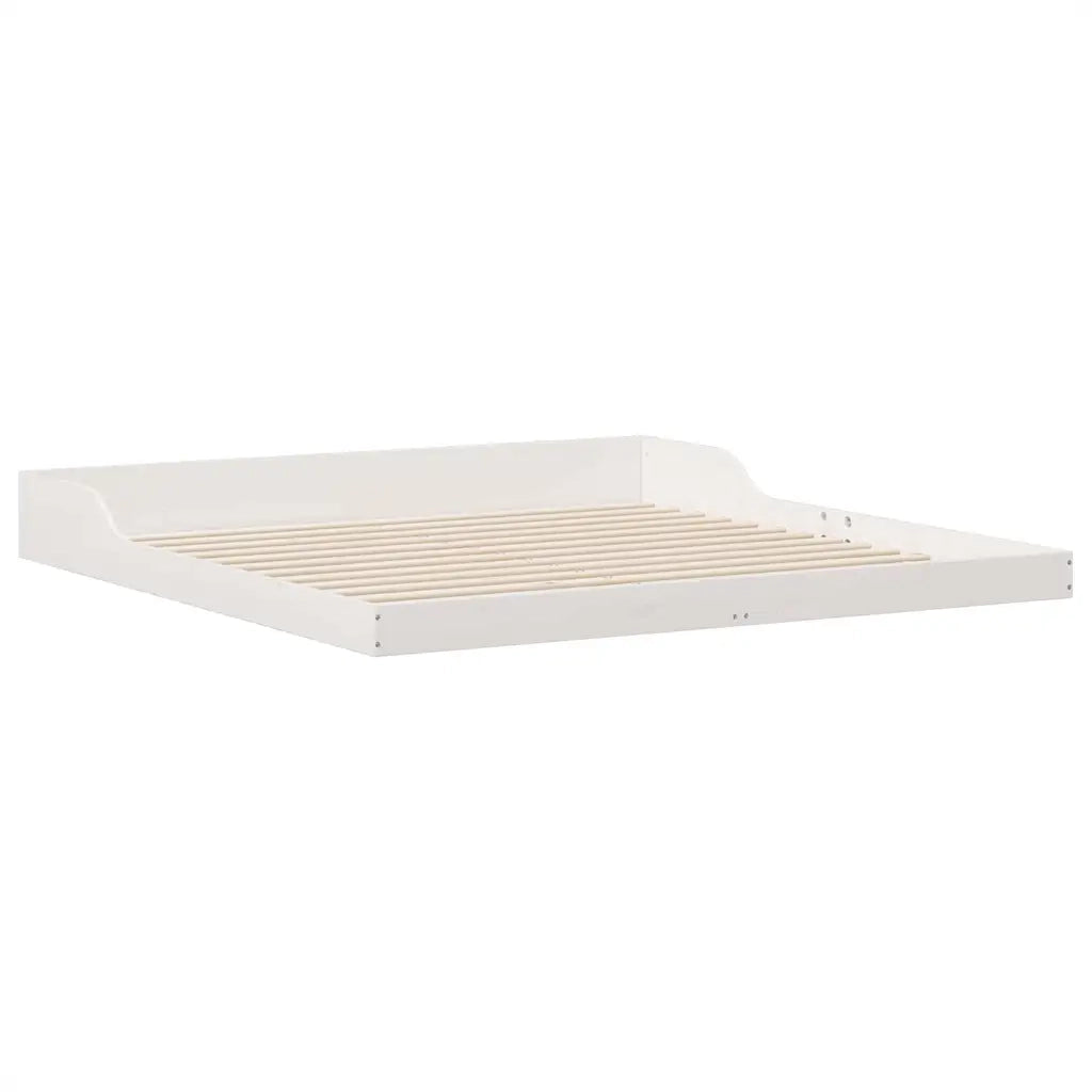 Struttura del letto Bianco 200 x 200 cm Pino massello 873302