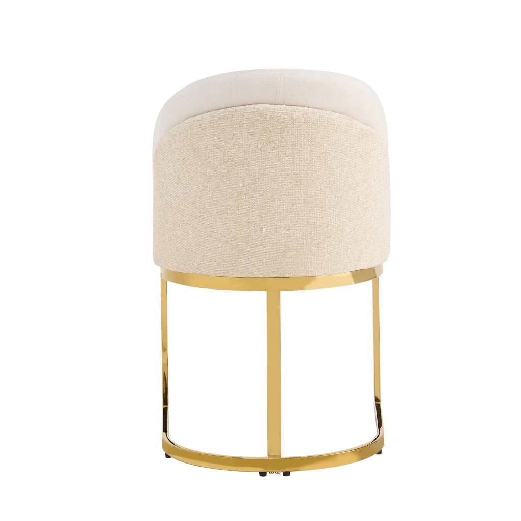SEDIA da pranzo Set da 6 pezzi 59x52x85 cm Chenille Beige e Oro