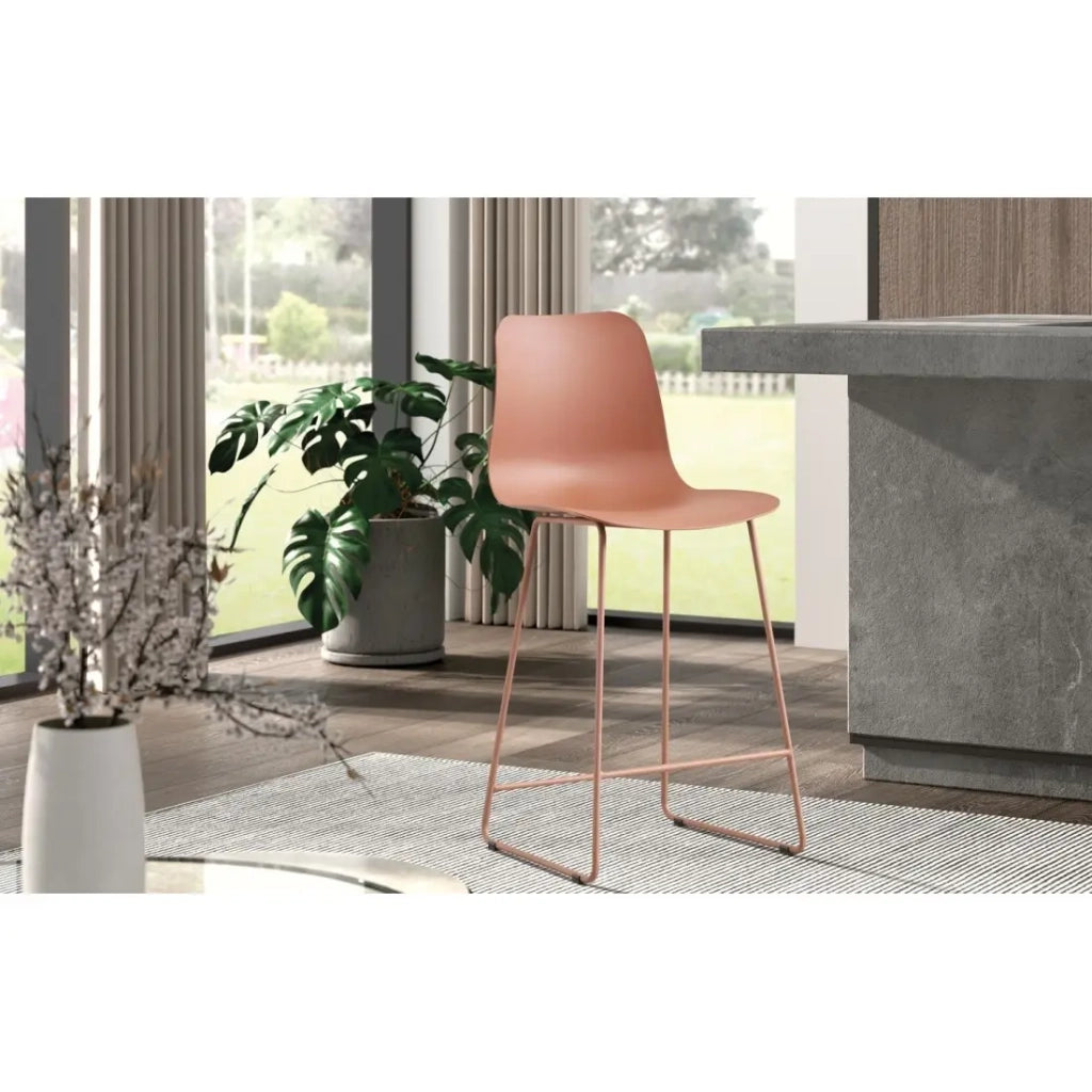 Sedia da bancone MARIO - PP terracotta - Design moderno H100,5 cm