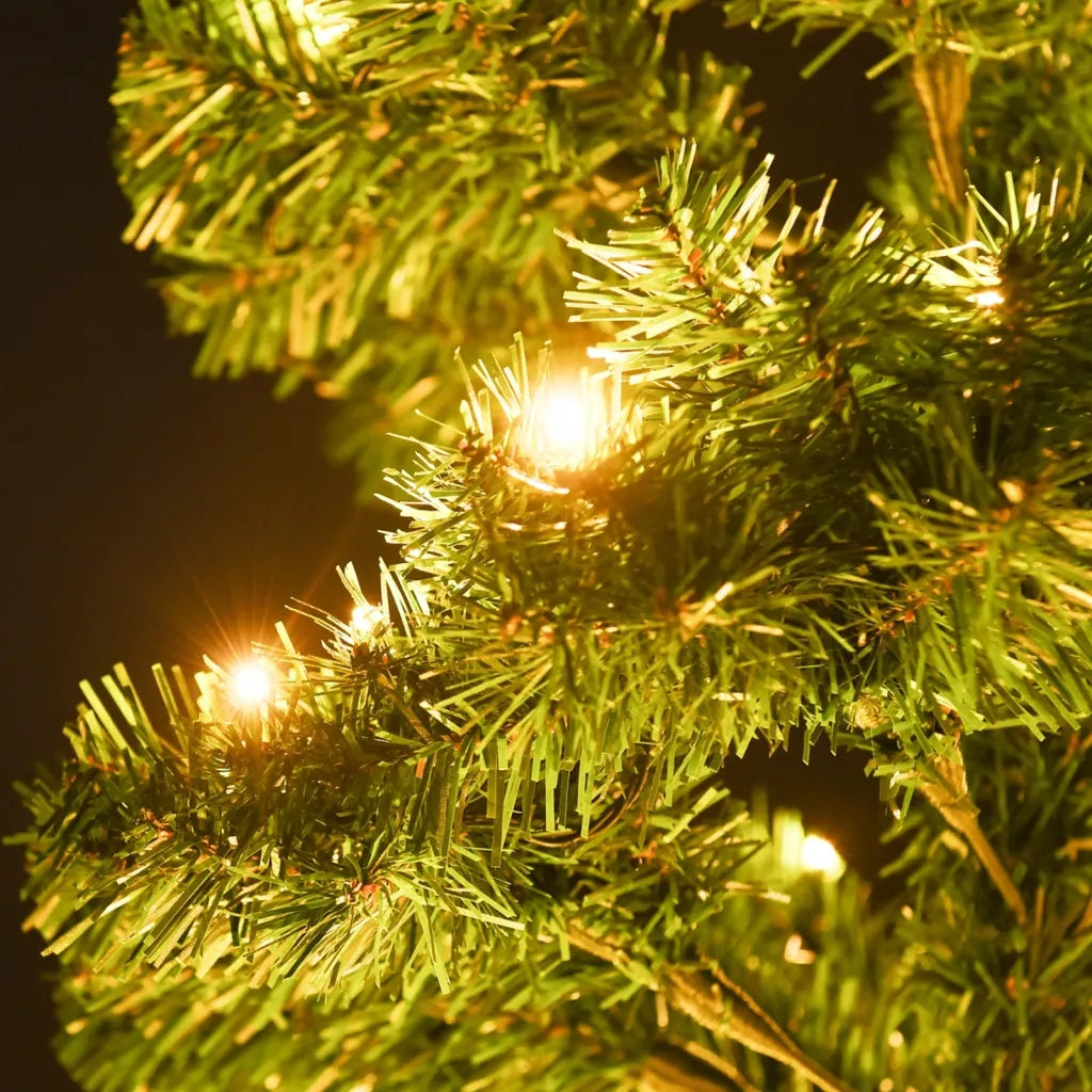 Albero di Natale Preilluminato con Vaso-Albero Natalizio-Decorazioni natalizie Verde 150 cm in PVC