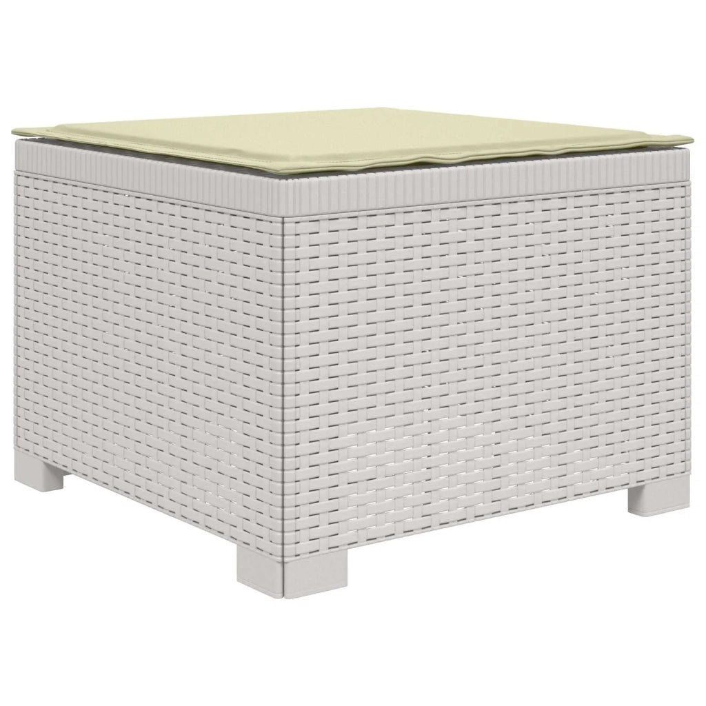 Divano da giardino 4 posti con cuscini aspetto rattan PP Bianco 3443950