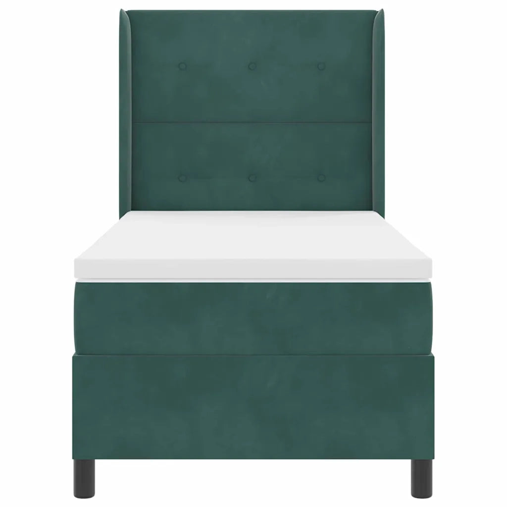 Letto a molle con strisce LED Verde Scuro 80 x 200 cm Velluto 3343841