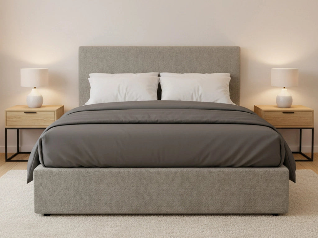 Worthing, Letto Matrimoniale Sfoderabile Made in Italy, Grigio