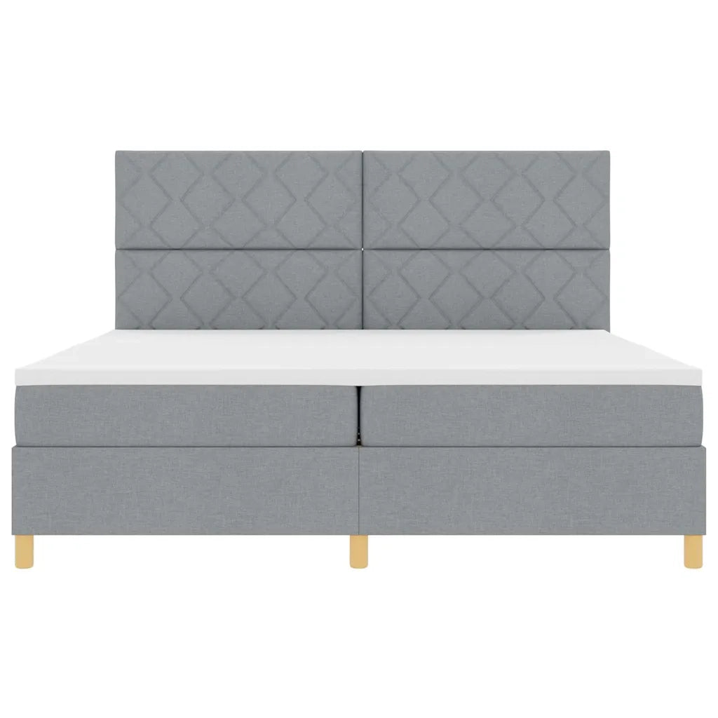 Letto a molle con materasso Grigio chiaro 200 x 200 cm Tessuto 3339721
