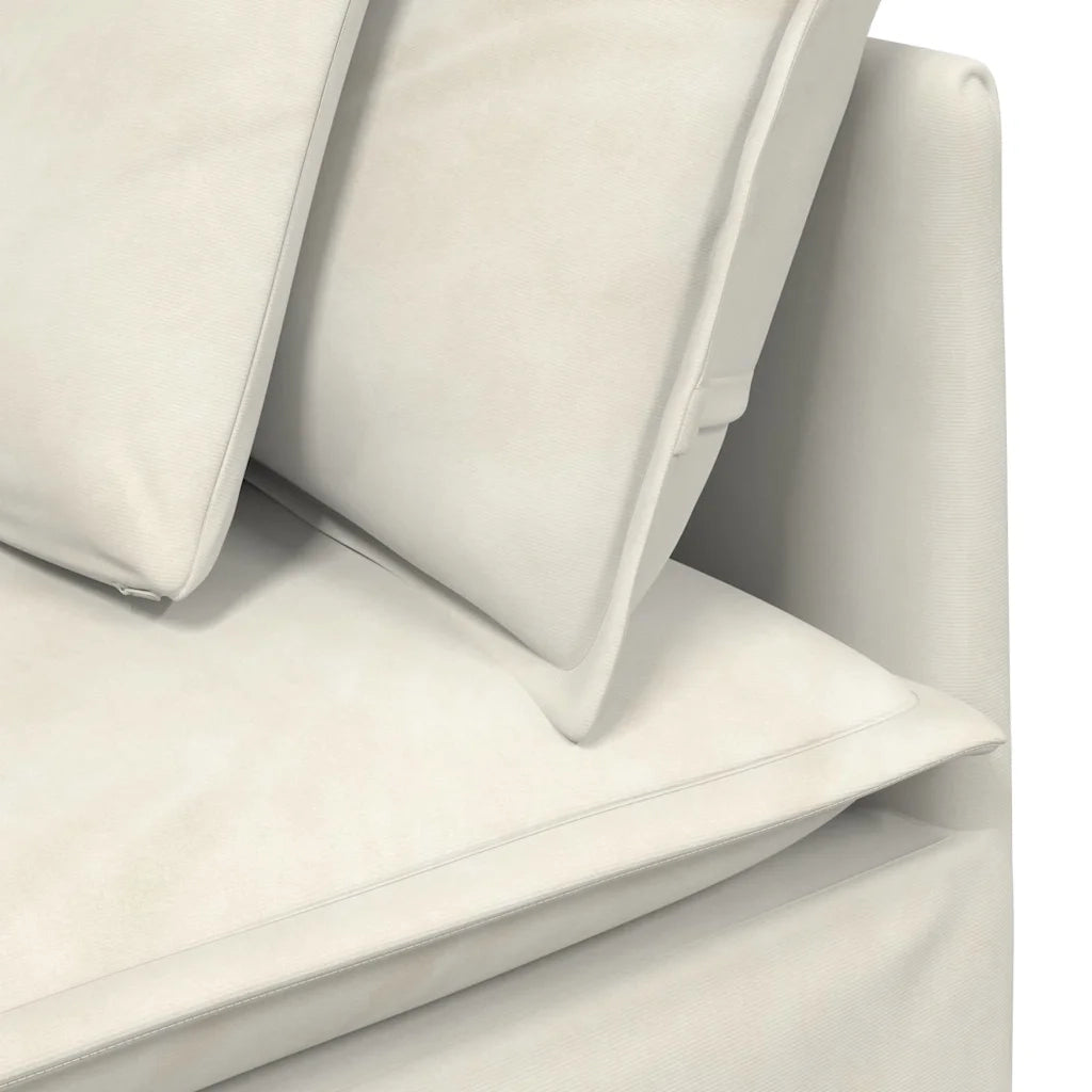 Modulo Angolare Divano Modulare con Cuscini Crema 100 cm CFW3443610