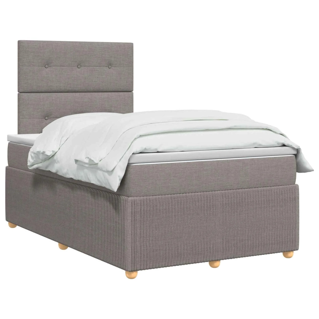 Letto box spring con materasso Tortora 120 x 190 cm Tessuto 3454351