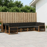 Set di divani da esterno con cuscino 7 pcs Naturale e Nero 3381656