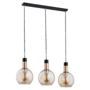 Lampada a sospensione Maya nera oro 3 luci E27 Alfa