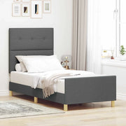 Struttura del letto Grigio scuro 80 x 200 cm Tessuto